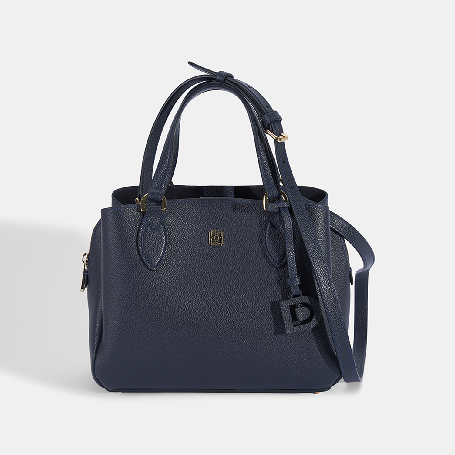 Kadın Lacivert D Logolu Deri El Çantası