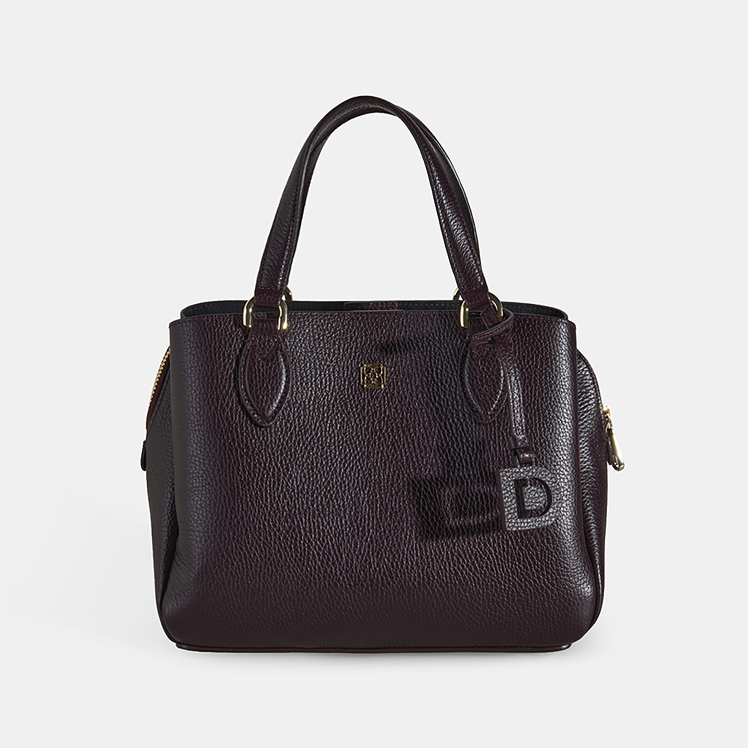 Kadın Bordo D Logolu Deri El Çantası