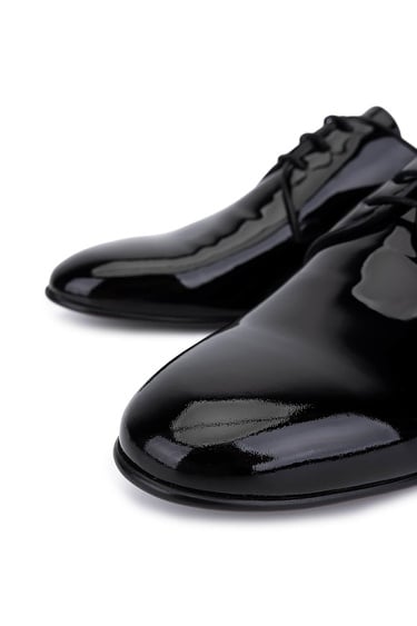  Tamer Tanca Erkek Hakiki Deri Siyah Rugan Klasik Ayakkabı