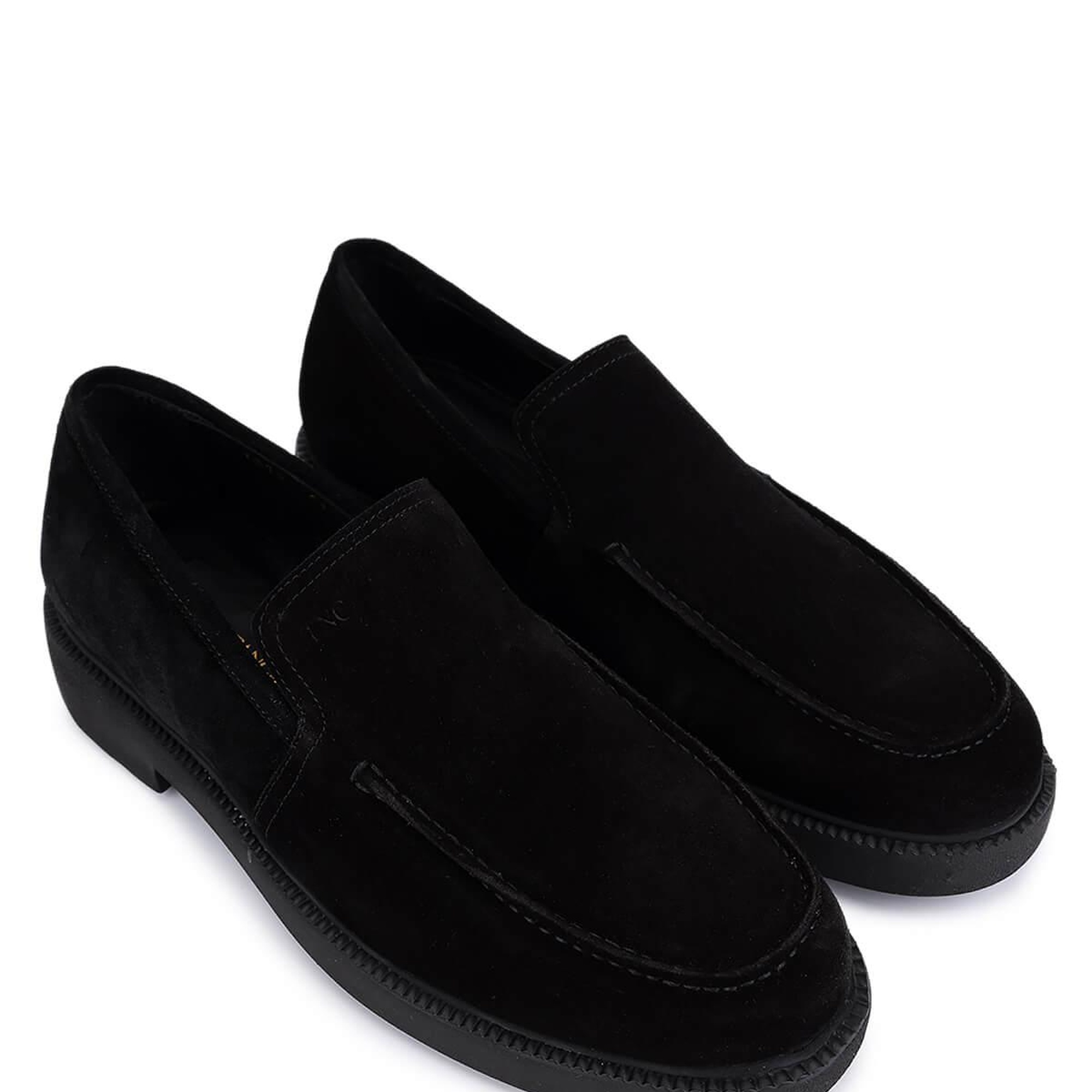 Tamer Tanca Erkek Hakiki Deri Siyah Süet Loafer Ayakkabı