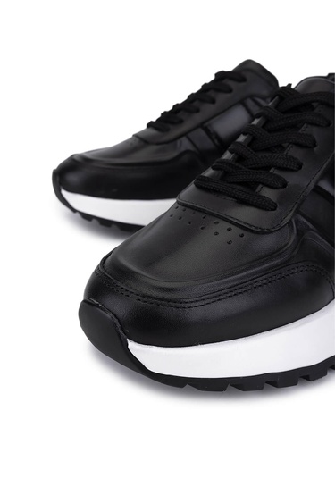  Tamer Tanca Erkek Hakiki Deri Siyah Sneakers & Spor Ayakkabı