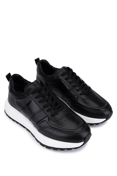  Tamer Tanca Erkek Hakiki Deri Siyah Sneakers & Spor Ayakkabı