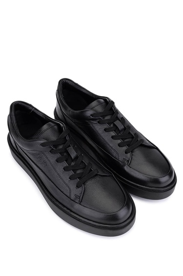  Tamer Tanca Erkek Hakiki Deri Siyah Casual Ayakkabı