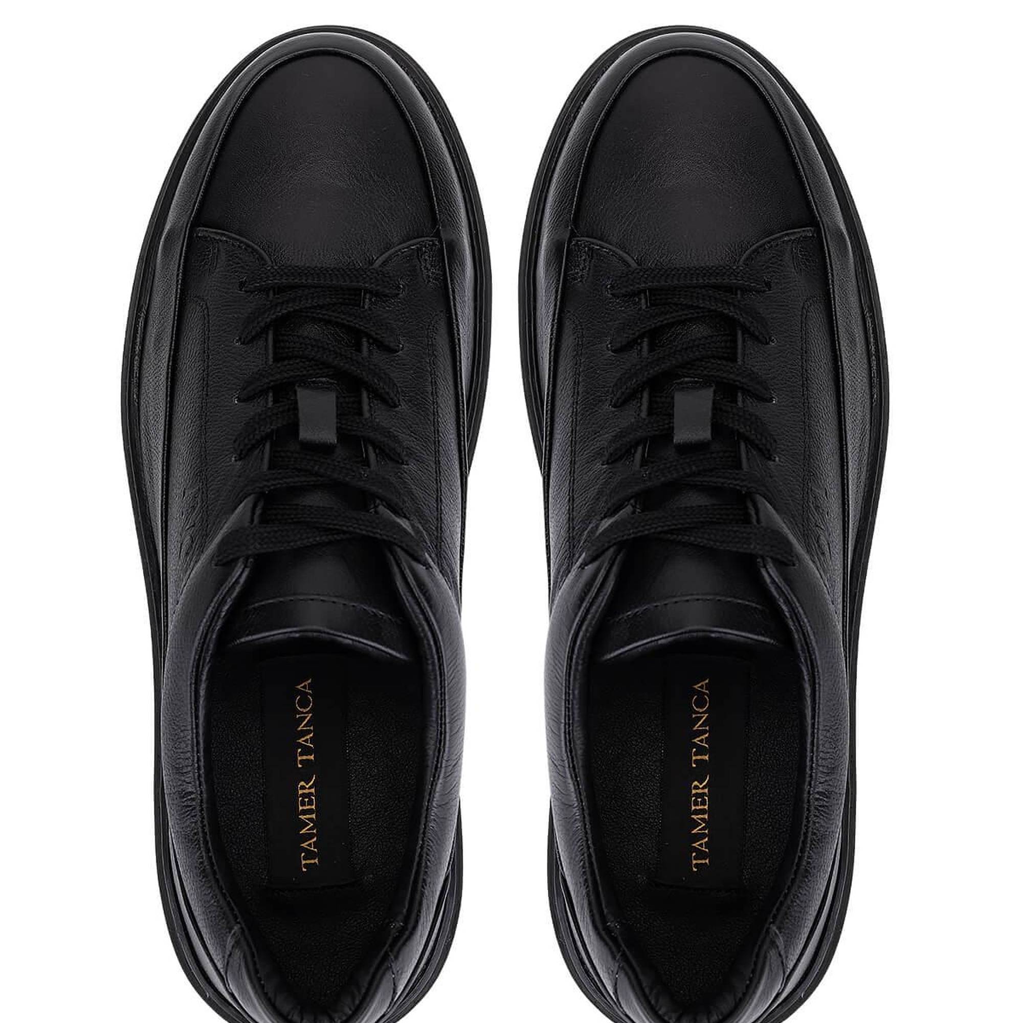 Tamer Tanca Erkek Hakiki Deri Siyah Casual Ayakkabı