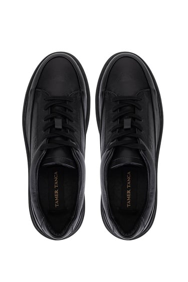  Tamer Tanca Erkek Hakiki Deri Siyah Casual Ayakkabı