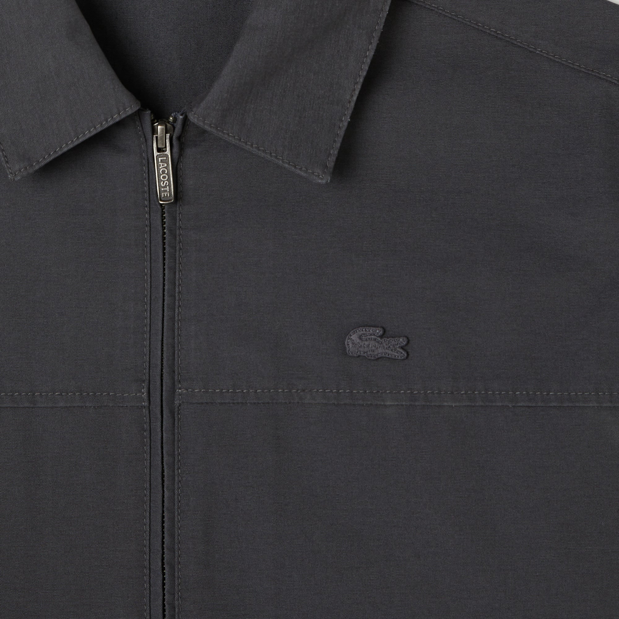 Lacoste Erkek Relaxed Fit Fermuarlı Koyu Gri Dış Gömlek