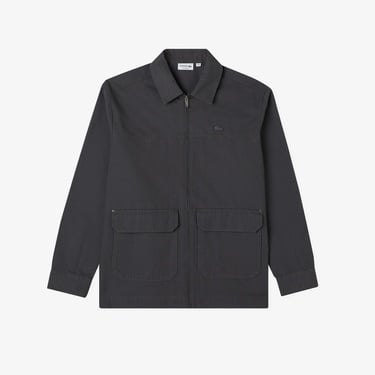  Lacoste Erkek Relaxed Fit Fermuarlı Koyu Gri Dış Gömlek