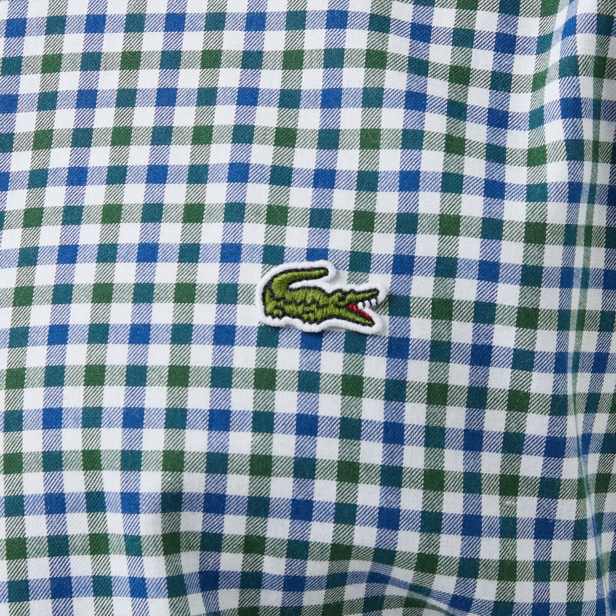 Lacoste Erkek Regular Fit Düğmeli Yaka Kareli Lacivert Gömlek