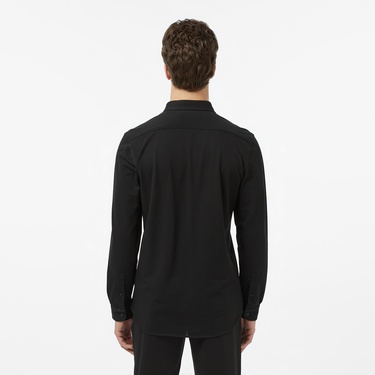  Lacoste Erkek Slim Fit Düğmeli Yaka Siyah Gömlek