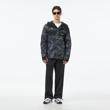  Quiksilver Mission Printed Block Erkek Gri Kayak Montu