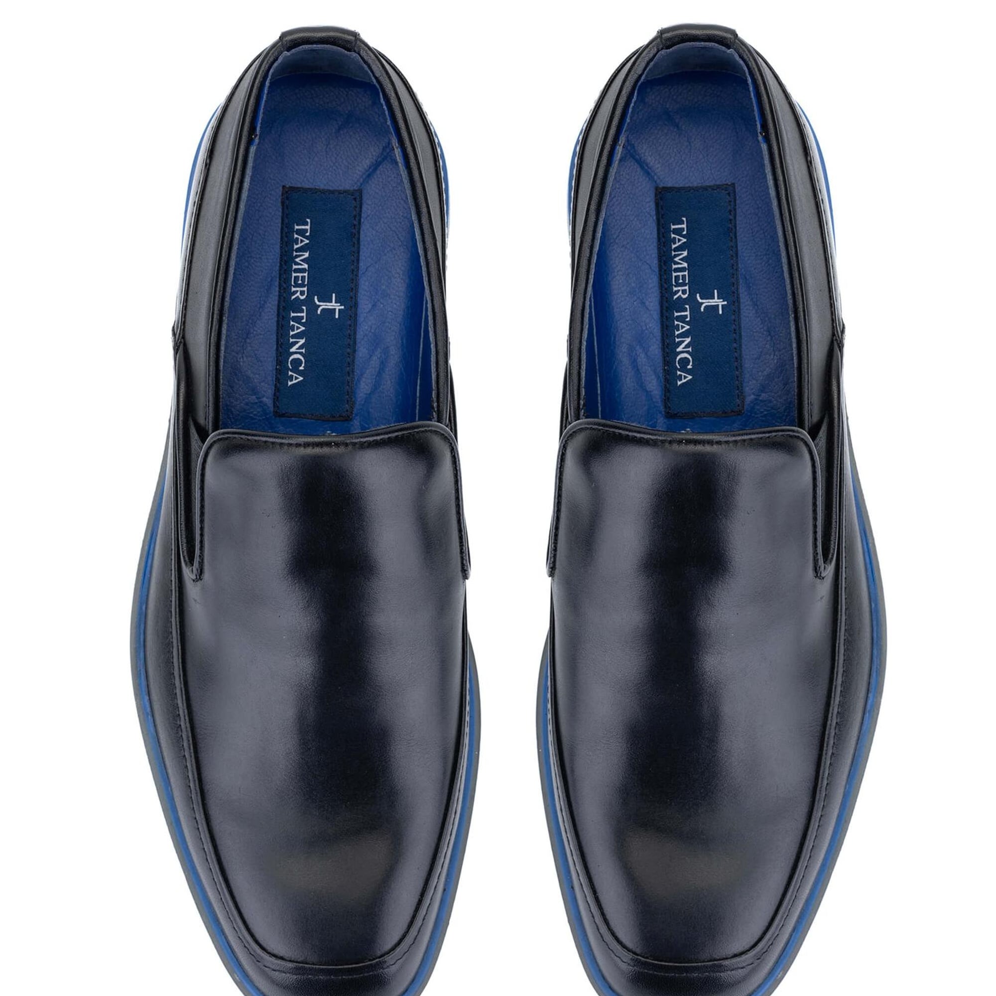 Tamer Tanca Erkek Hakiki Deri Siyah Makosen Ayakkabı