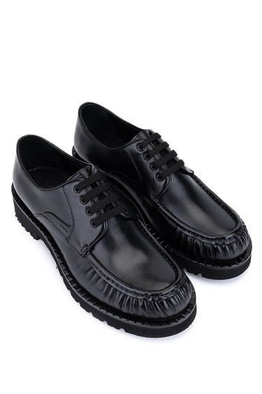  Tamer Tanca Erkek Hakiki Deri Siyah Casual Ayakkabı