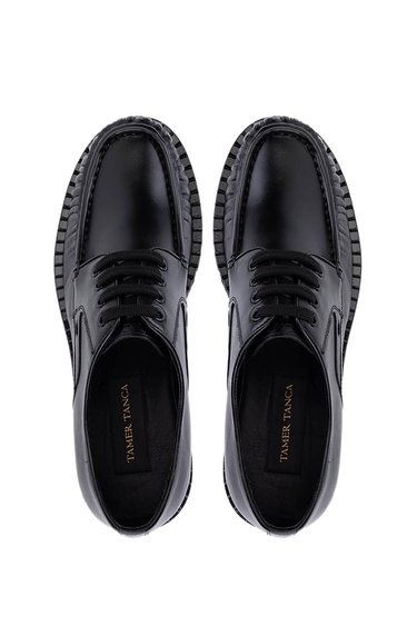  Tamer Tanca Erkek Hakiki Deri Siyah Casual Ayakkabı