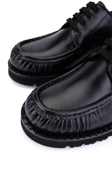  Tamer Tanca Erkek Hakiki Deri Siyah Casual Ayakkabı