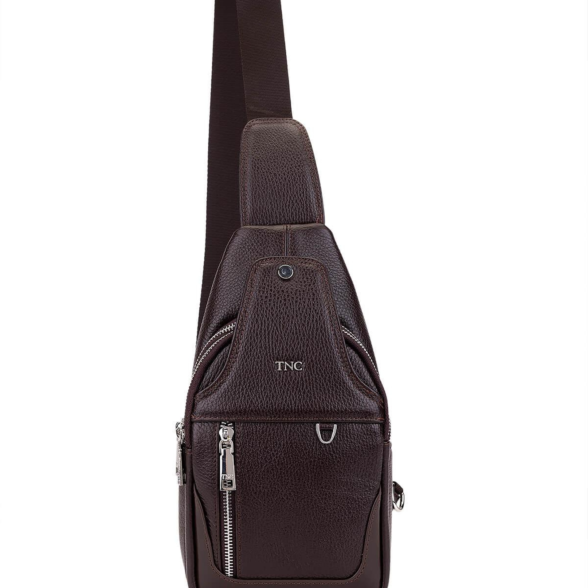 Tamer Tanca Erkek Hakiki Deri Kahverengi Body Bag Çanta