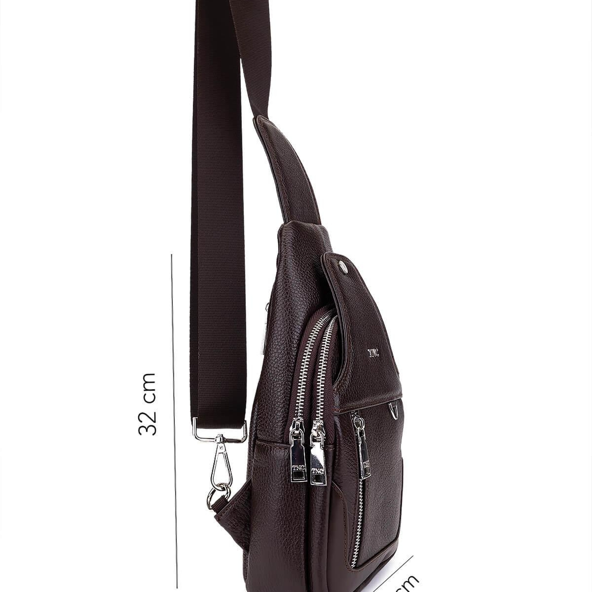 Tamer Tanca Erkek Hakiki Deri Kahverengi Body Bag Çanta