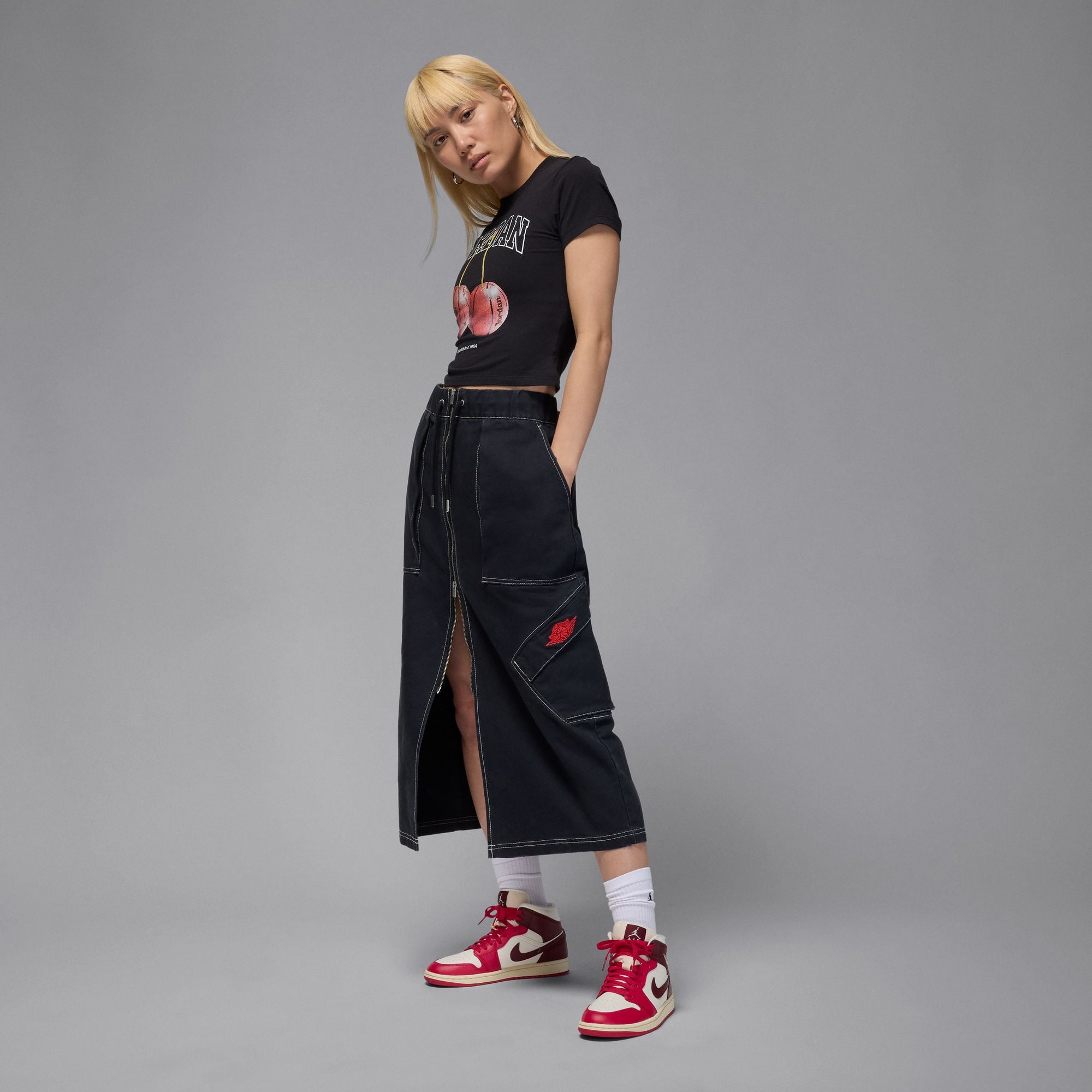 Jordan Air 1 Mid Kadın Kırmızı Rengi Spor Ayakkabı