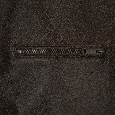  Erkek Kahve Hakim Yakalı Fit Deri Ceket