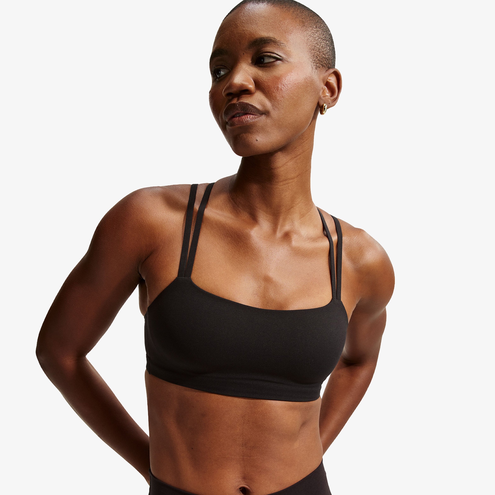 Nike Dri-Fit Zenvy Strappy Kadın Siyah Bra