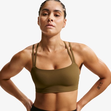  Nike Dri-Fit Zenvy Strappy Kadın Haki Bra