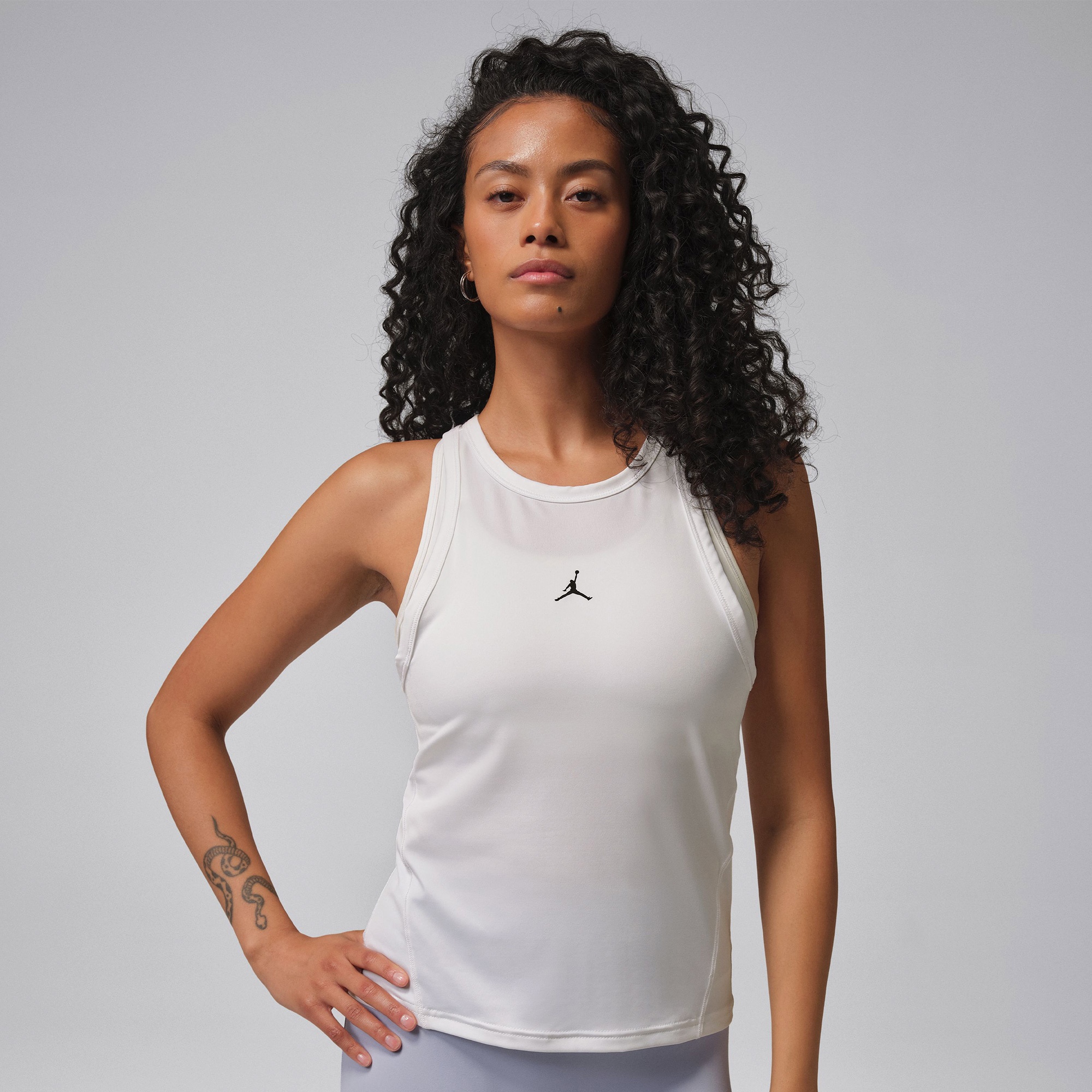 Jordan Sport Dri-Fit Essentials Kadın Beyaz Kolsuz T-Shirt