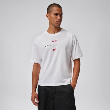  Jordan Flight Script Erkek Beyaz T-Shirt