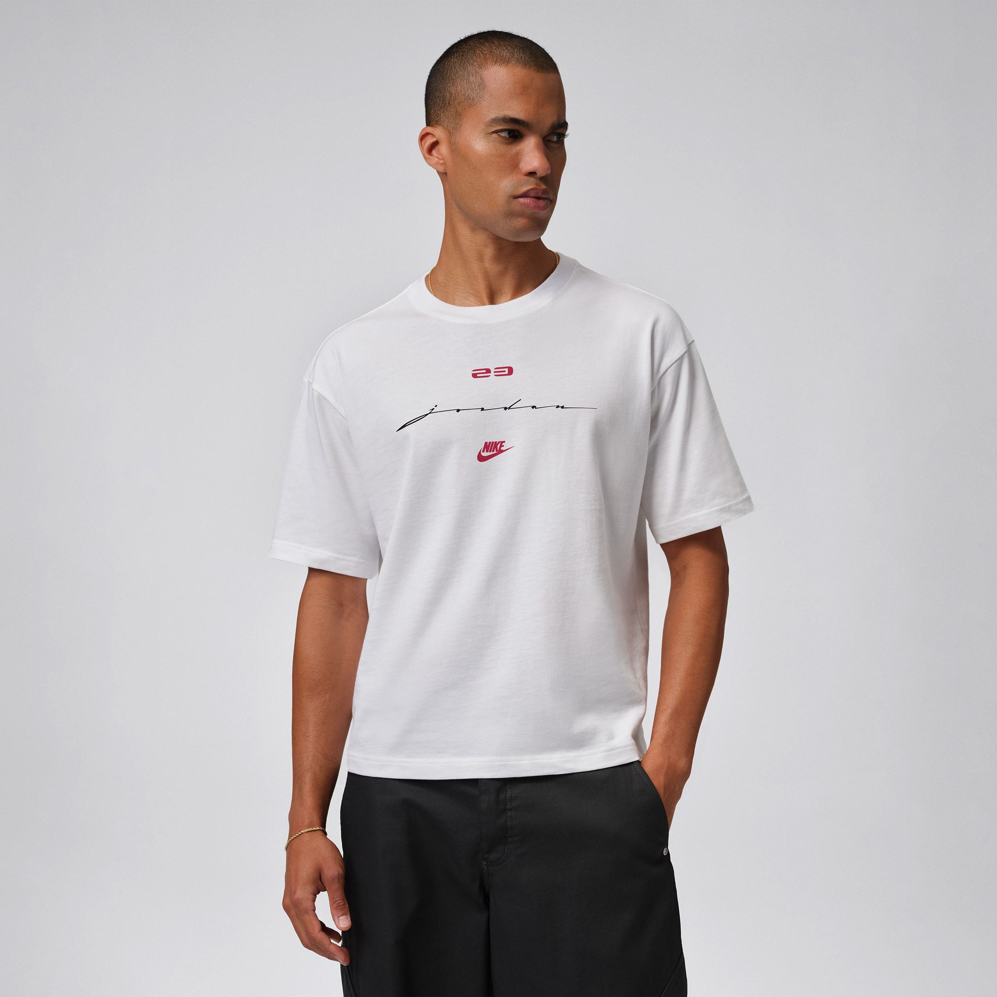  Jordan Flight Script Erkek Beyaz T-Shirt