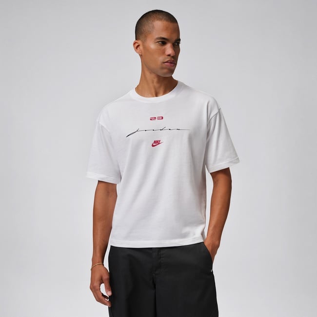  Jordan Flight Script Erkek Beyaz T-Shirt
