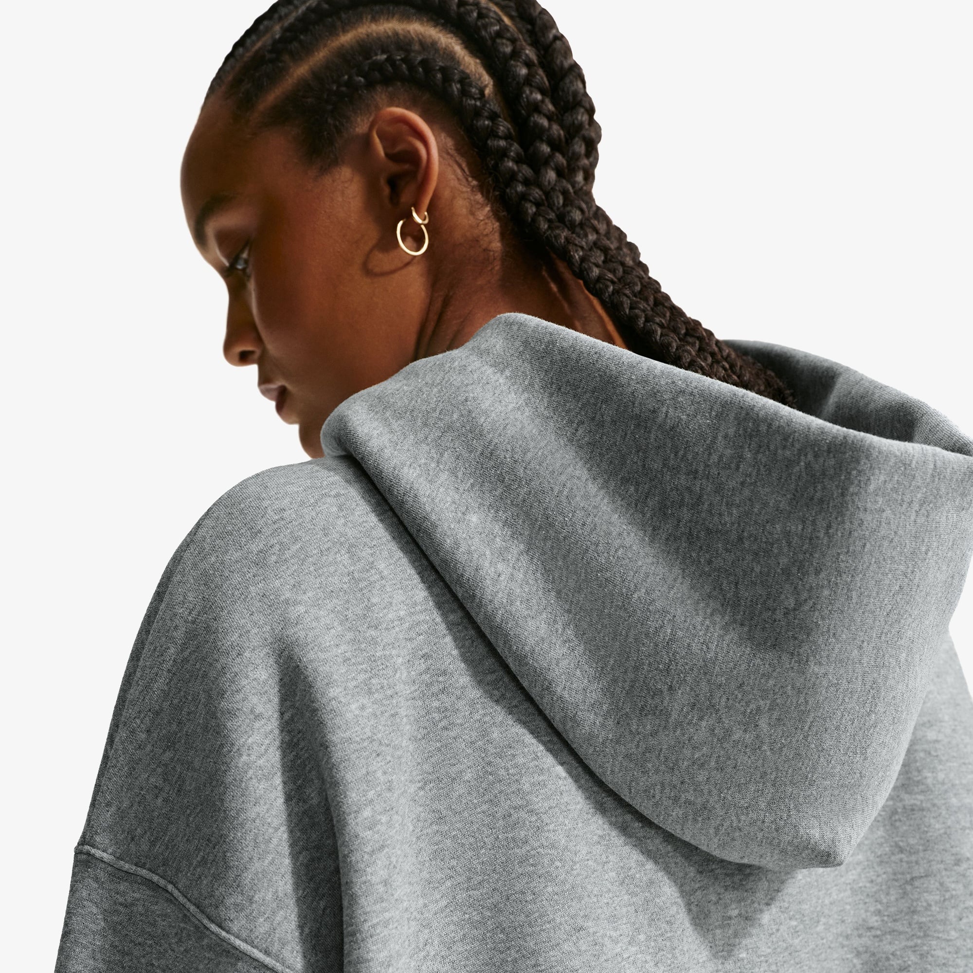 Nike Sportswear Phoenix Fleece Kadın Gri Hoodie