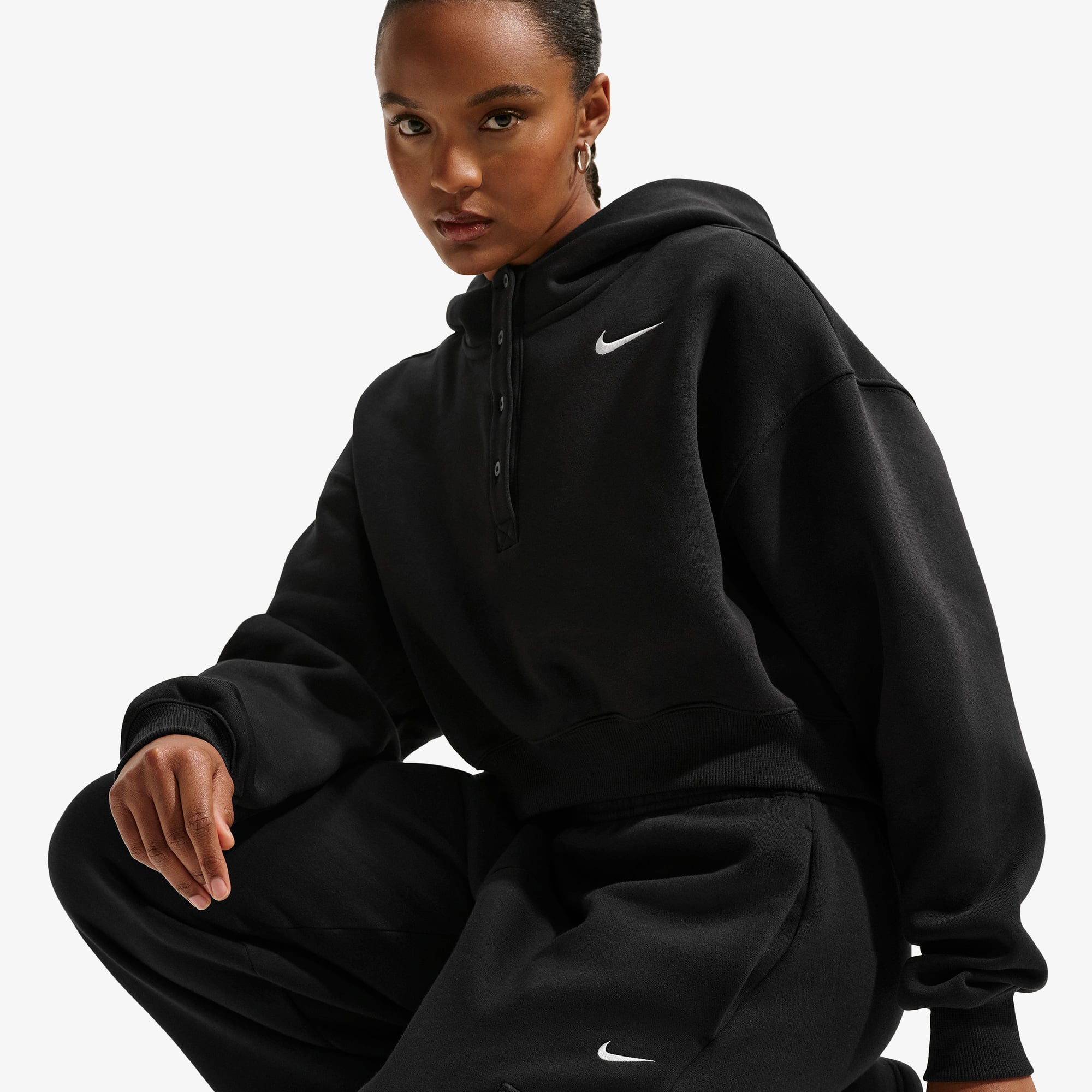 Nike Sportswear Phoenix Fleece Kadın Siyah Hoodie