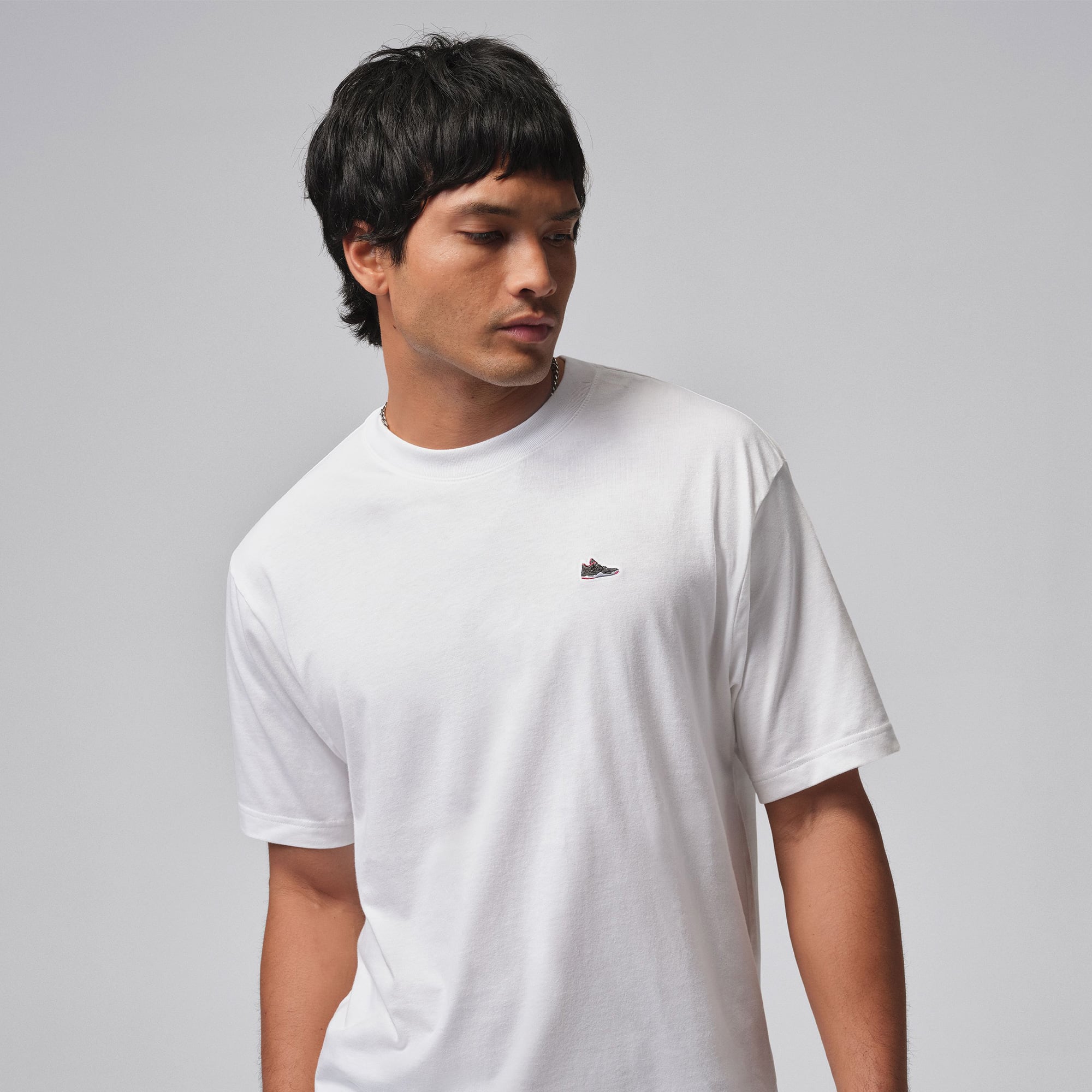  Jordan Sneaker Patch Erkek Beyaz T-Shirt