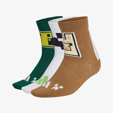  adidas Minecraft Çocuk Gri 3'lü Çorap