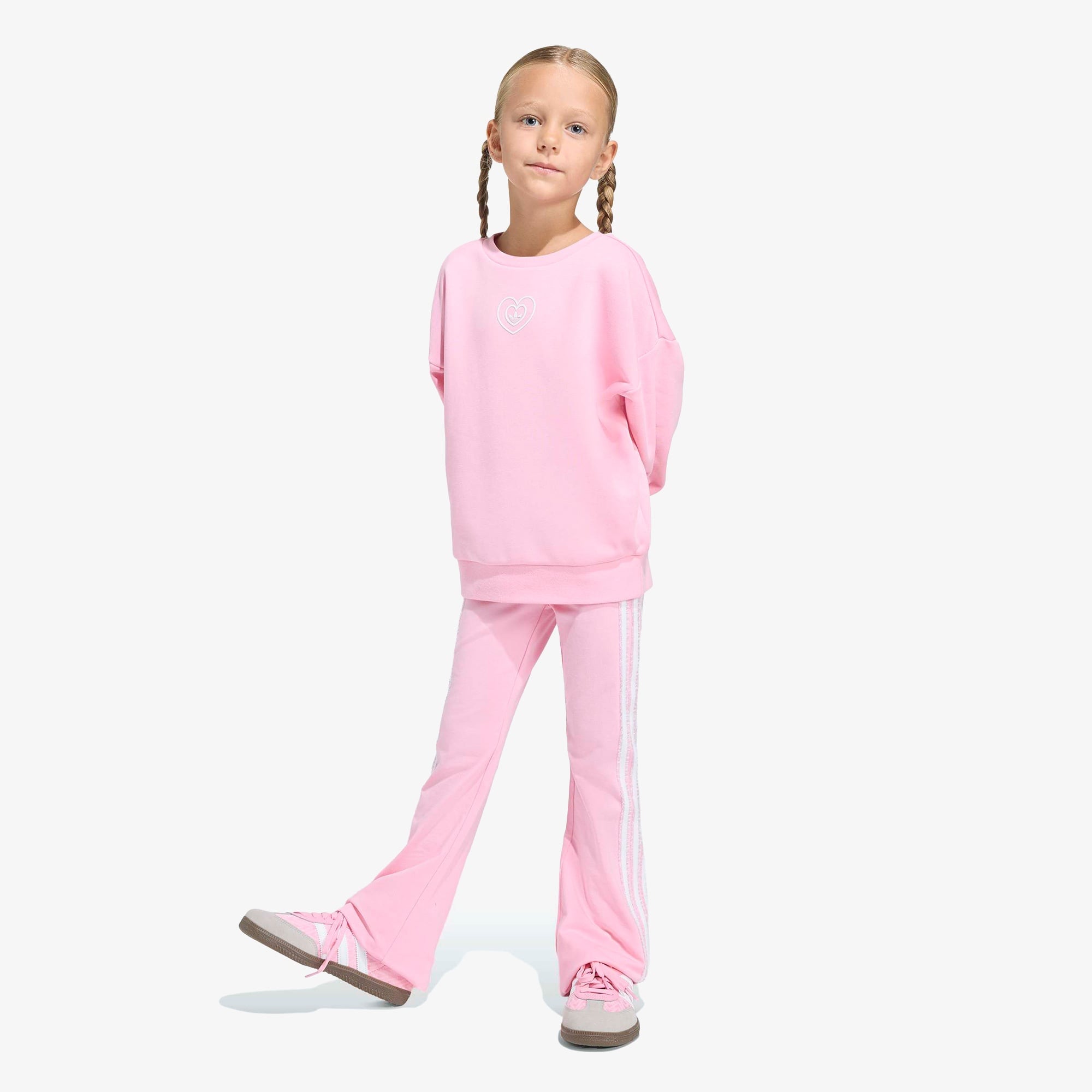 adidas Crew Set Çocuk Pembe Eşofman Takımı