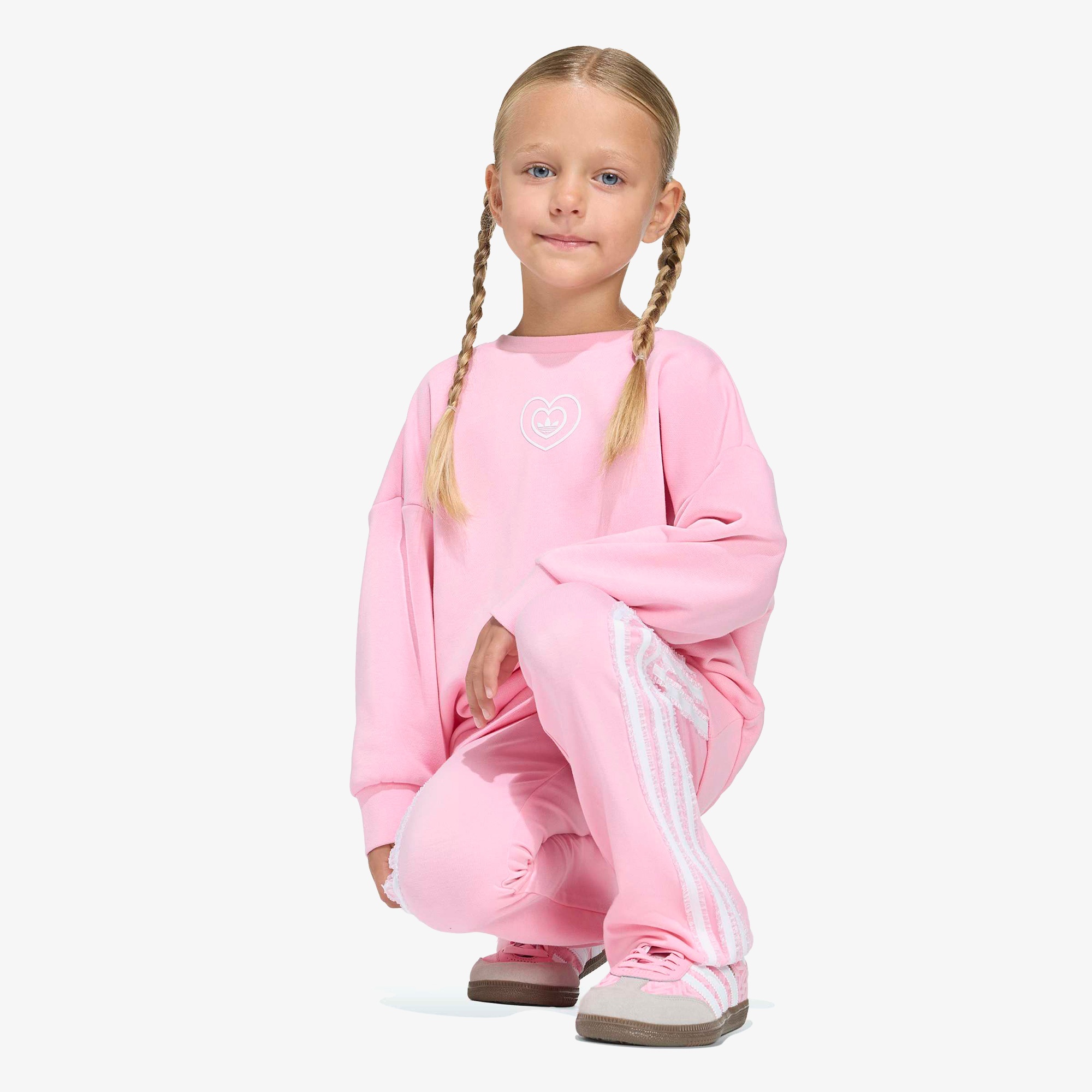 adidas Crew Set Çocuk Pembe Eşofman Takımı