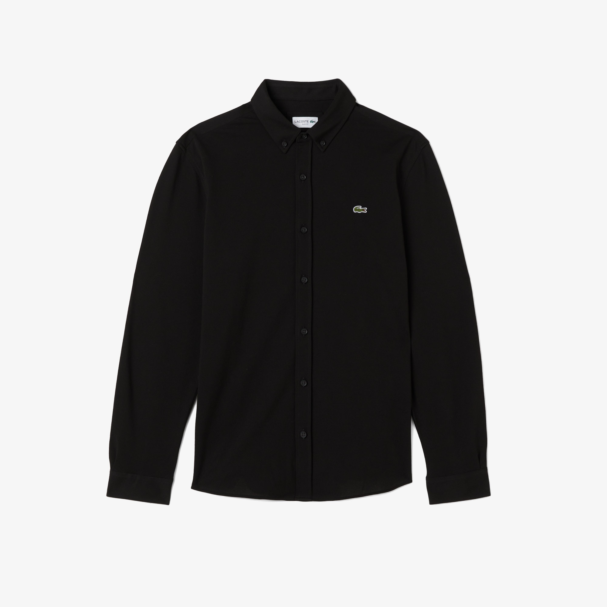 Lacoste Erkek Slim Fit Düğmeli Yaka Siyah Gömlek