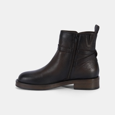  Kadın Kahve Ayarlanabilir Tokalı Deri Bot