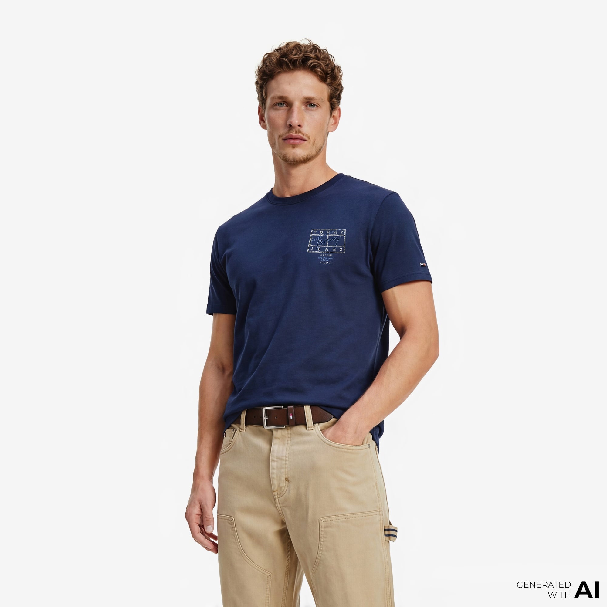 Tommy Hilfiger Signature Erkek Lacivert T-Shirt