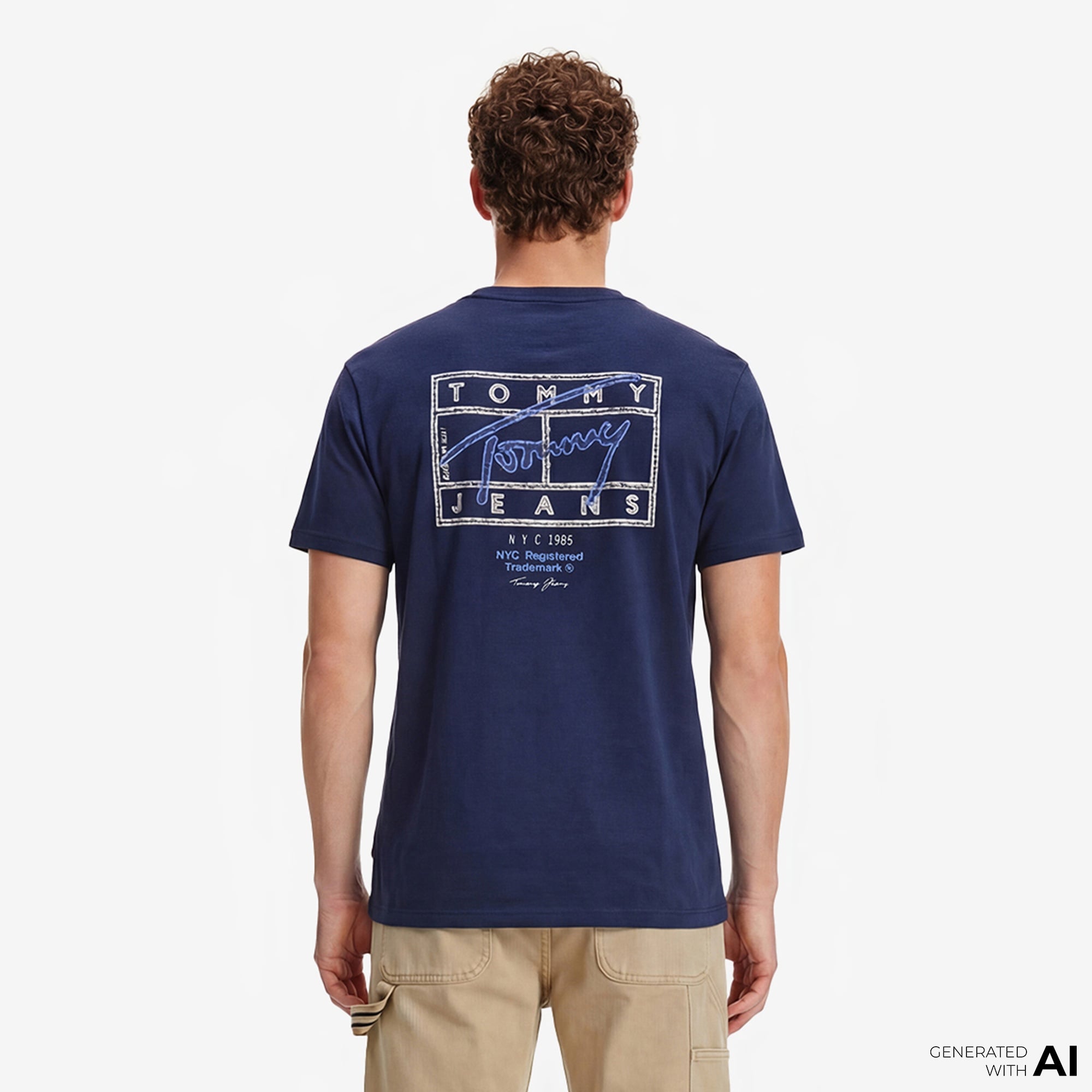 Tommy Hilfiger Signature Erkek Lacivert T-Shirt