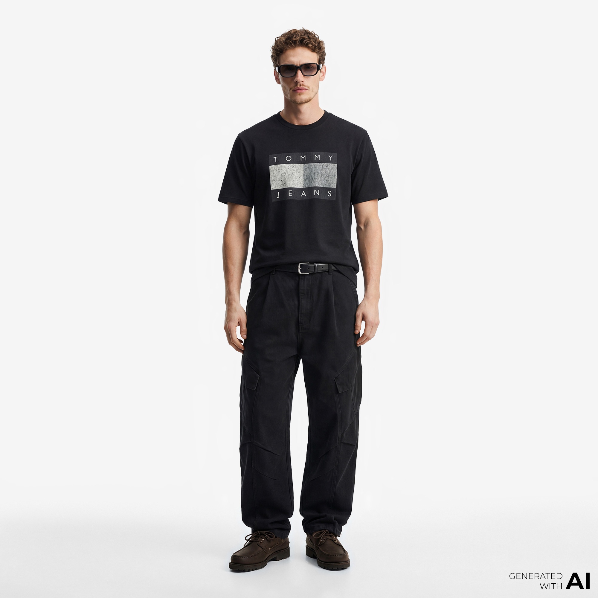 Tommy Hilfiger Flag Bearer Erkek Siyah T-Shirt