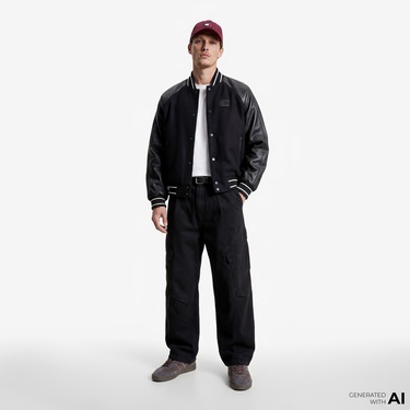  Tommy Hilfiger Varsity Erkek Siyah Ceket