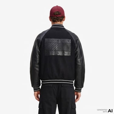  Tommy Hilfiger Varsity Erkek Siyah Ceket