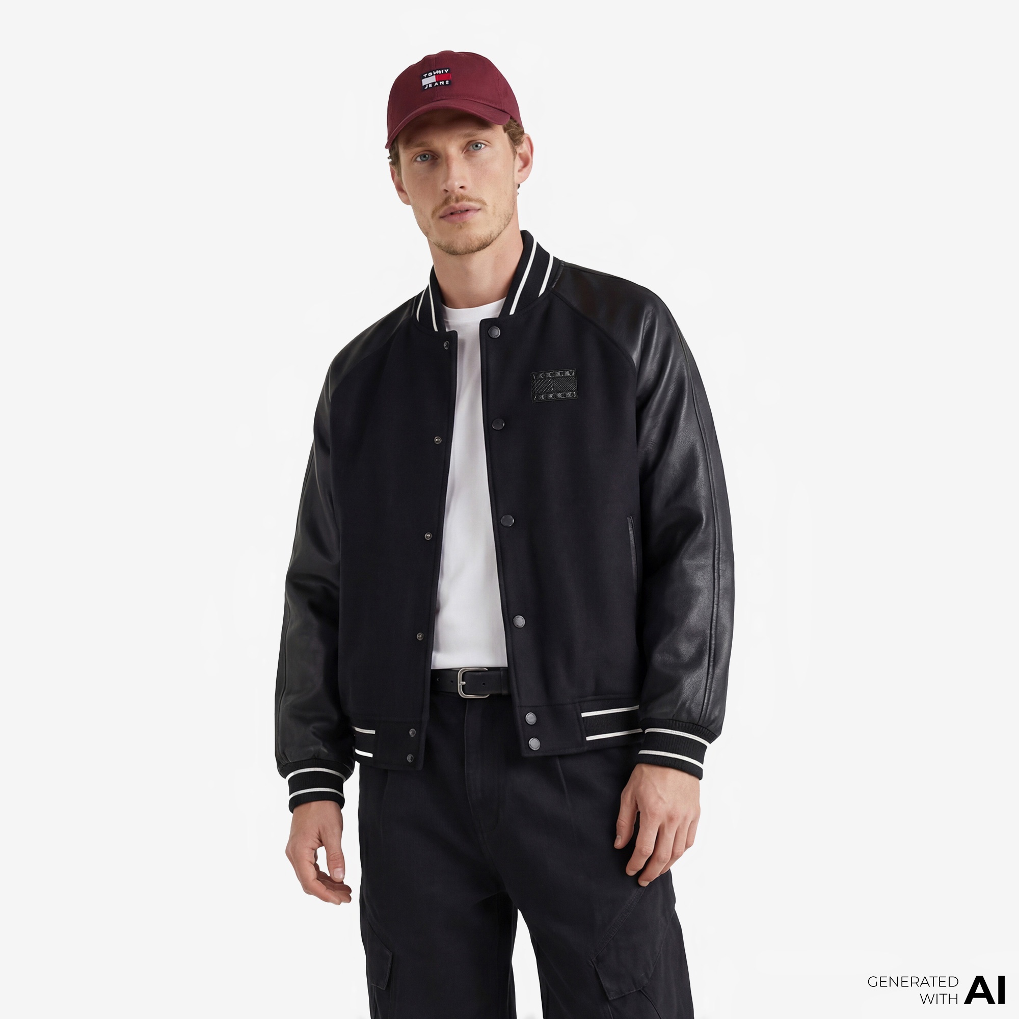 Tommy Hilfiger Varsity Erkek Siyah Ceket