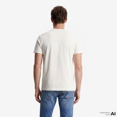  Tommy Hilfiger Flag Erkek Beyaz T-Shirt