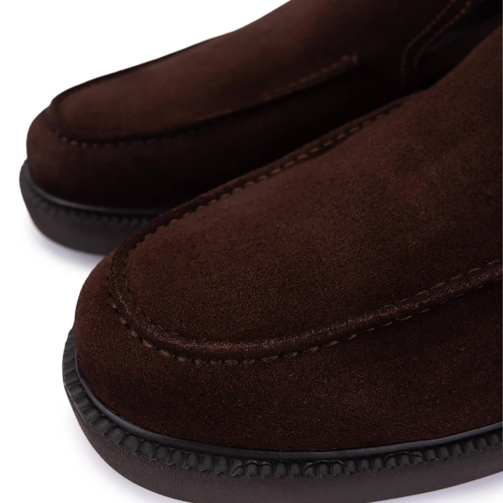 Tamer Tanca Erkek Hakiki Deri Kahverengi Süet Loafer Ayakkabı