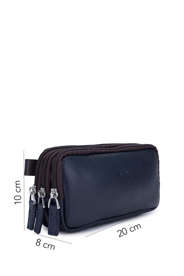  Tamer Tanca Erkek Hakiki Deri Lacivert El Çantası