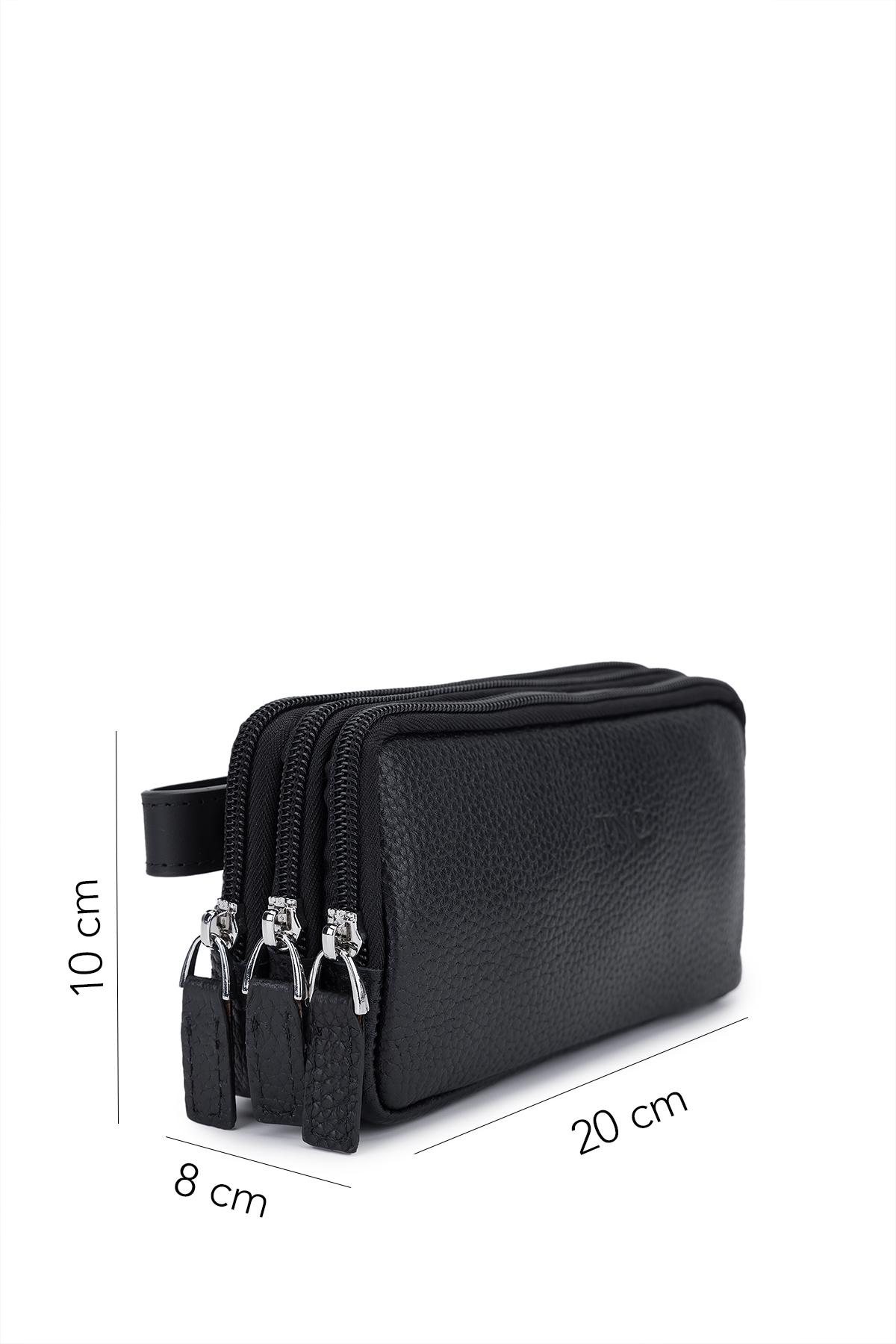  Tamer Tanca Erkek Hakiki Deri Siyah El Çantası