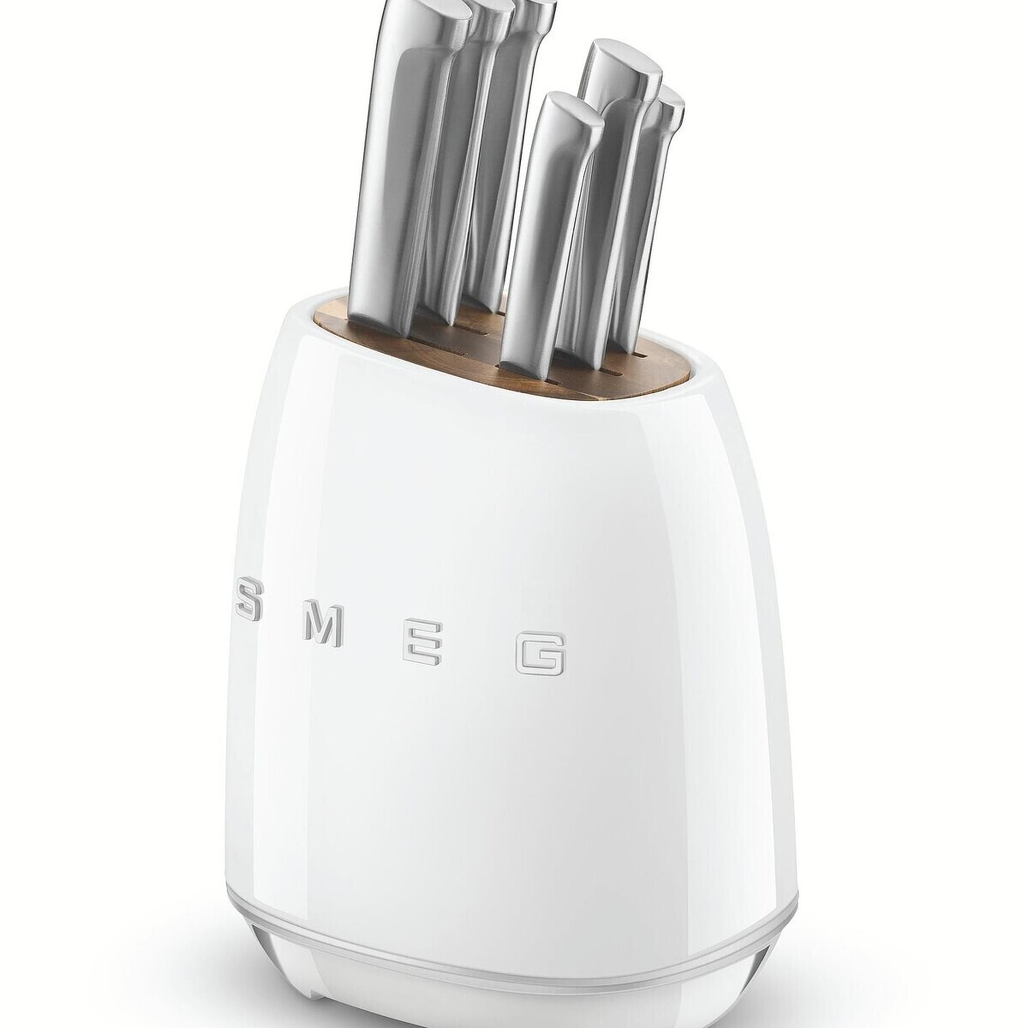 Smeg 50's Style Beyaz Retro 6'lı Standlı Bıçak Seti