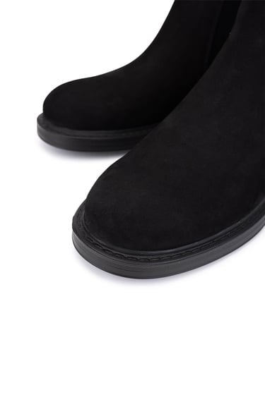  Tamer Tanca Erkek Hakiki Deri Siyah Nubuk Casual Bot