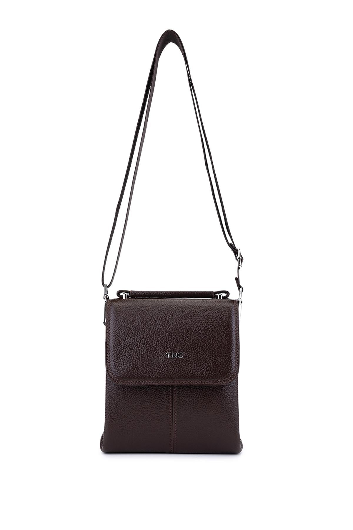  Tamer Tanca Erkek Hakiki Deri Kahverengi Postacı Çanta