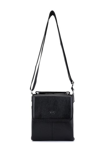  Tamer Tanca Erkek Hakiki Deri Siyah Postacı Çanta